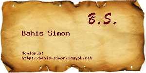 Bahis Simon névjegykártya